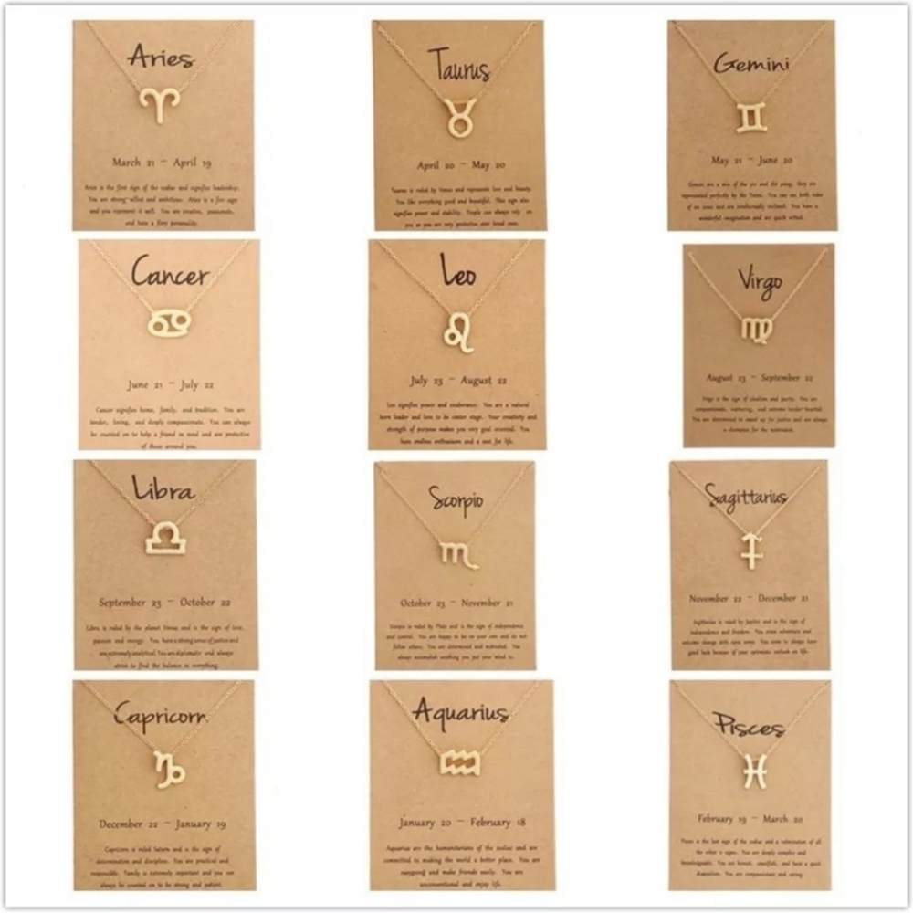 Gold Plated Zodiac Pendant Necklace - Picture 1 of 9